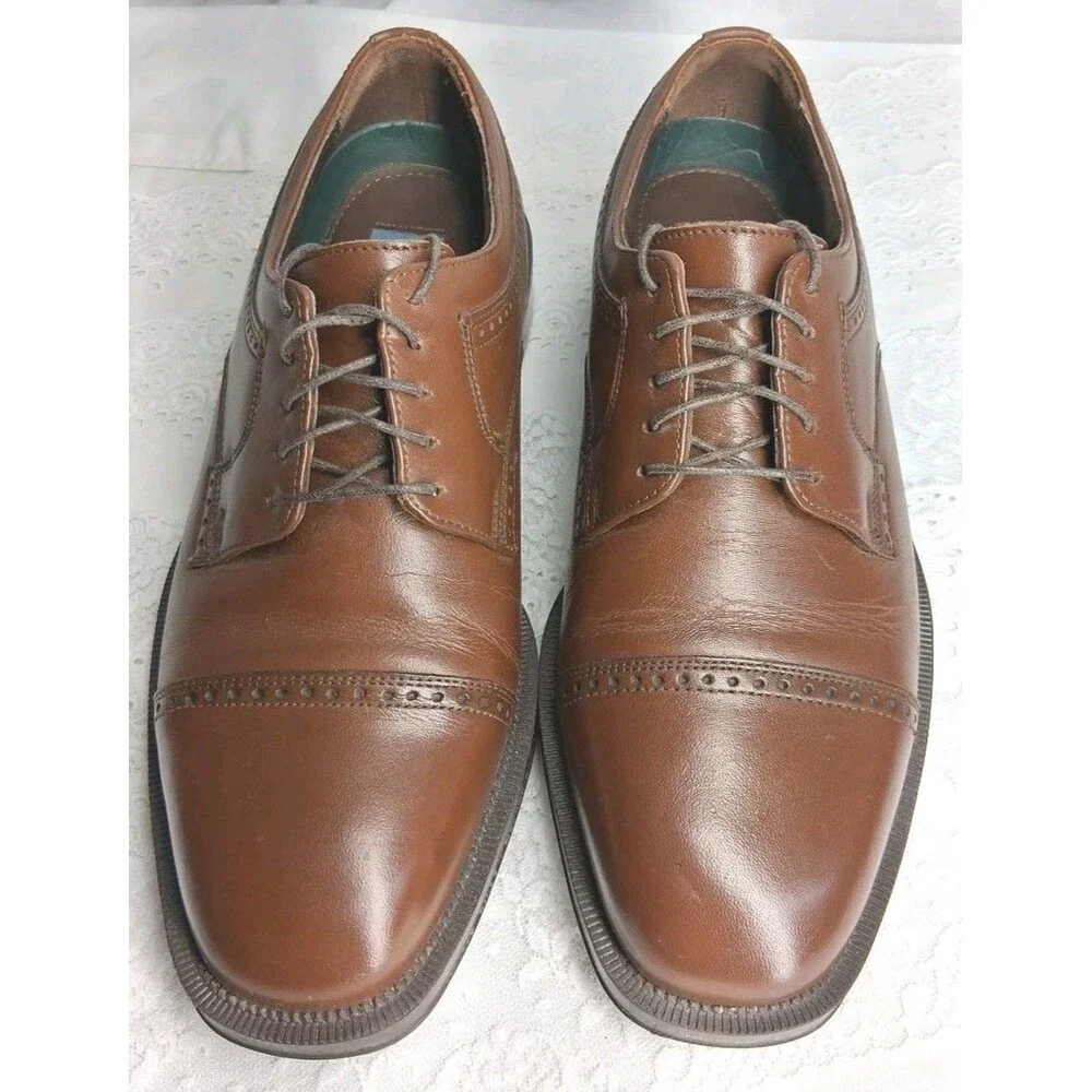 Florsheim Comfortech Men 8.5D Brown Leather Loafer Business Dress Shoes Wedding